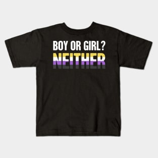 Funny Non-Binary Pride | Gender Identity Genderqueer Kids T-Shirt